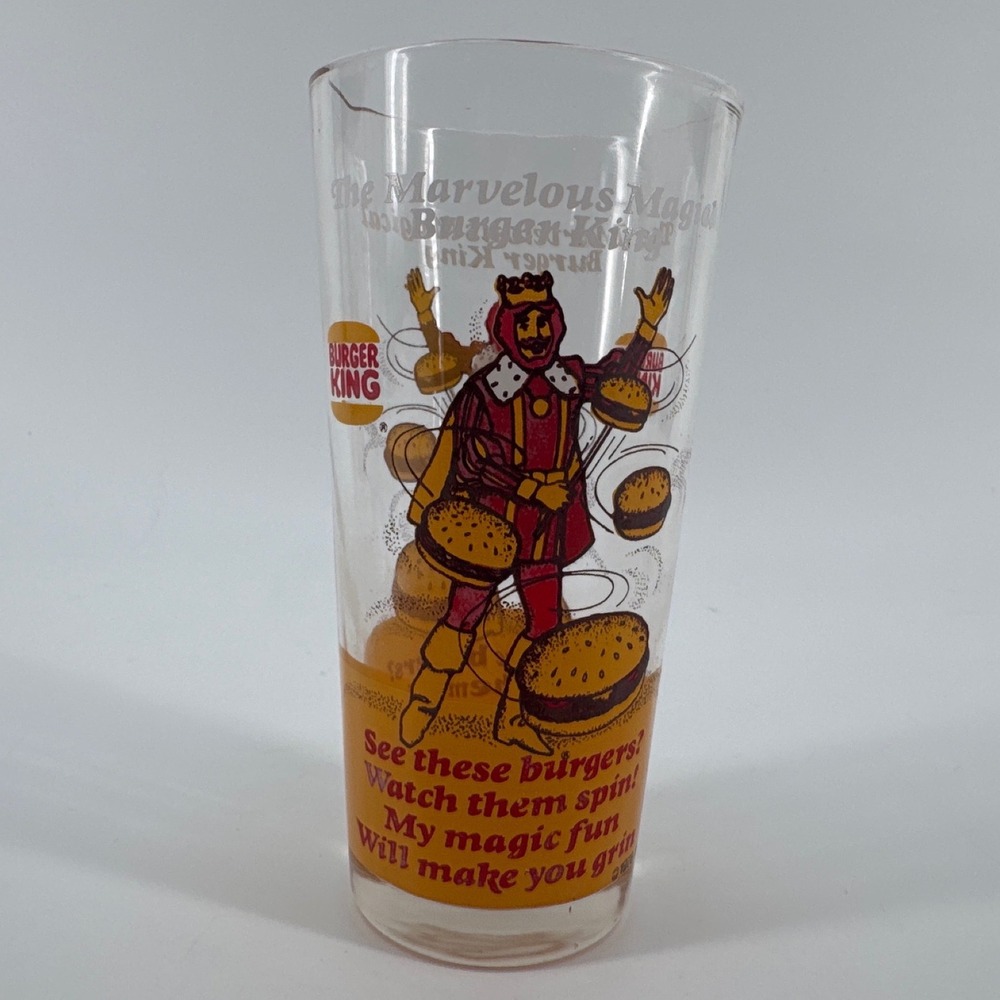 Burger King Vintage 1978 Marvelous Magical Burger King Clear Glass